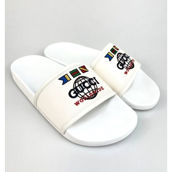 NIB Gucci worldwide man slides in white size 6 - Picture 5 of 12